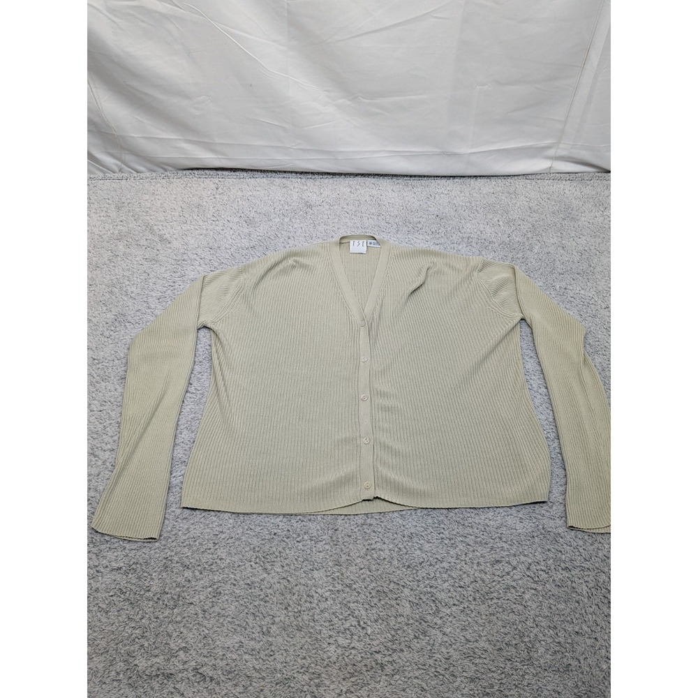 Vintage TSE 100% Silk Cardigan Sweater M Beige Indie Cottage Minimal Hong Kong